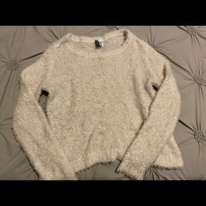 Fuzzy white sweater